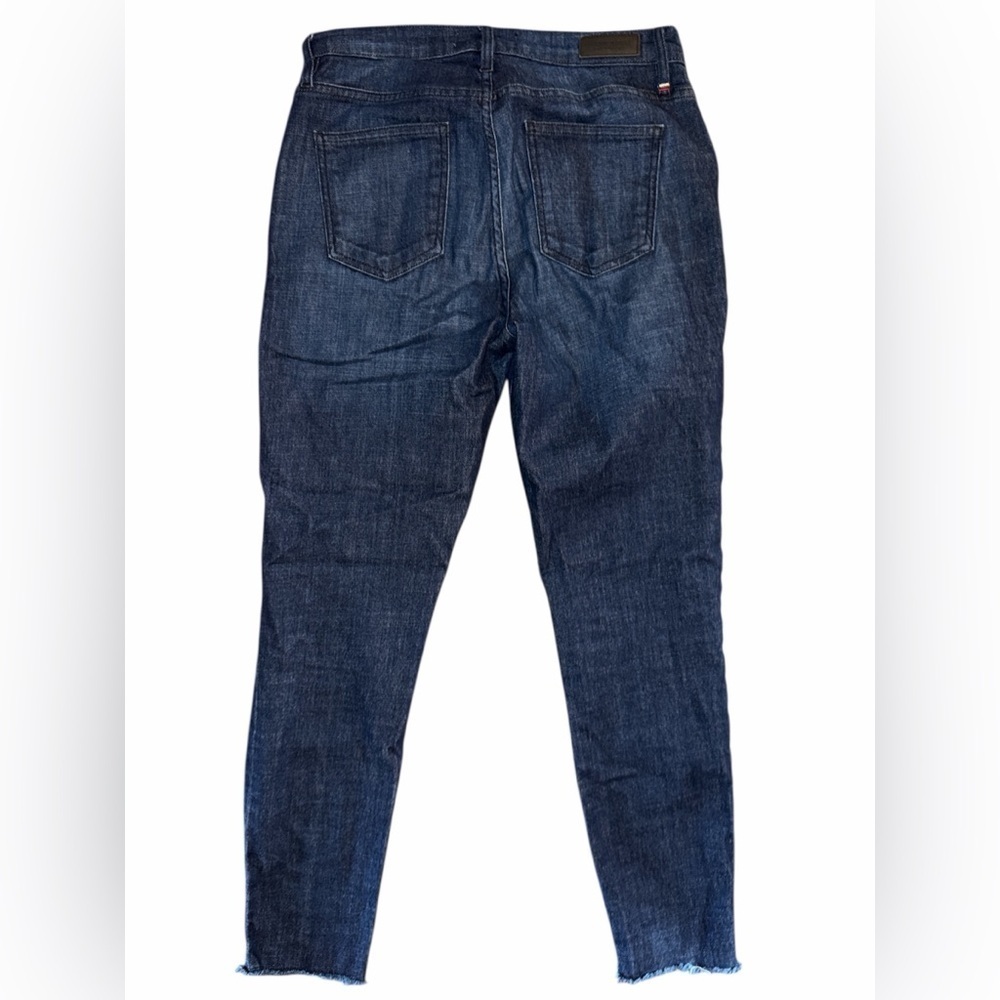 Dark Blue Skinny Jeans with Zipper Accents - Picture 4 of 6